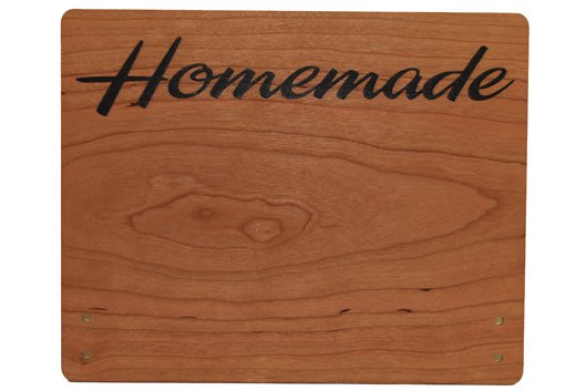 Cherry Wood Point of Sale Sign 330mm x 160mm - HOMEMADE